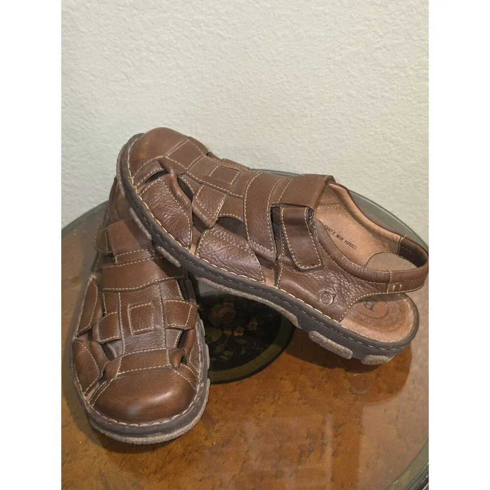 Born Cabot III Fisherman Sandals Shoes Mens Size 13 Brown Leather Adjustable